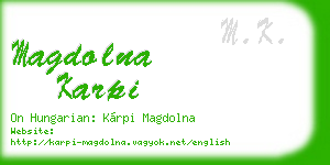 magdolna karpi business card
