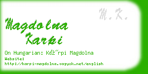 magdolna karpi business card